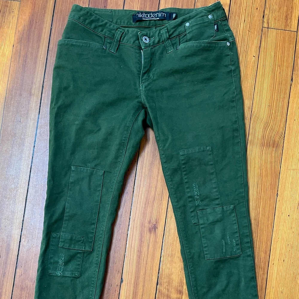 Women's Green Cargo Jeans